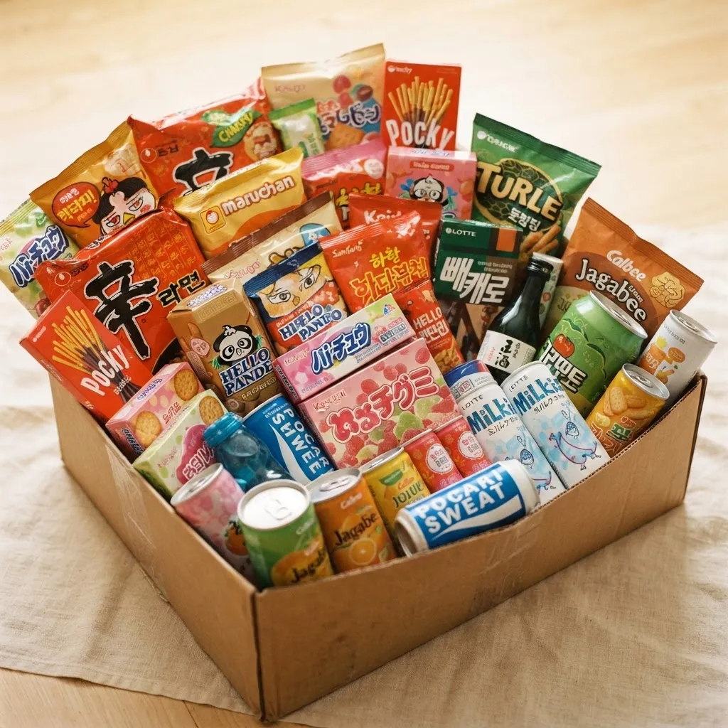 Mystery box Mega com snacks do Japão